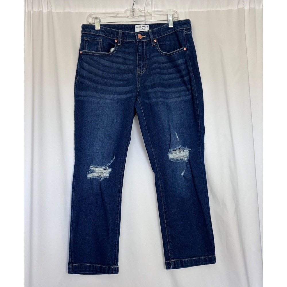 Lane Bryant Signature Fit Flex Magic Waistband Slim Straight Ankle Jeans 14 Dist